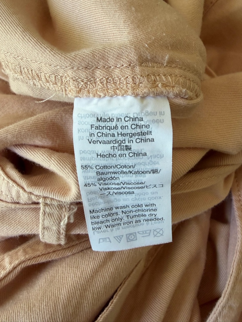 Madewell Pale Peach Button Front Belted Cropped Jumpsuit Size 4 - Picture 7 of 7